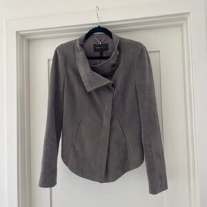 BCBG Maxazria Vegan Suede Jacket Misty Morning S